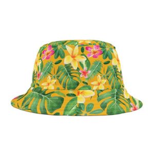 Bucket Hat with Tropical Print